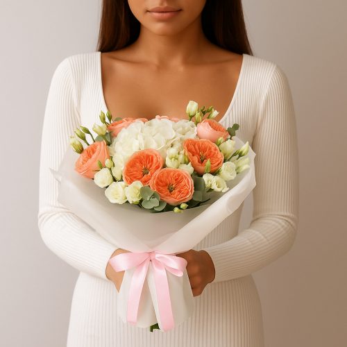 Букет «Персиковый рассвет»